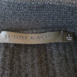 Jenni Kayne Cashmere V-Neck Cocoon Cardigan Black Ribbed Knit Size Large