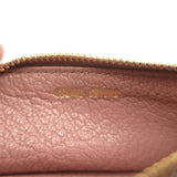 Miu Miu Zip Card Holder Wallet Rose Pink Madras Leather