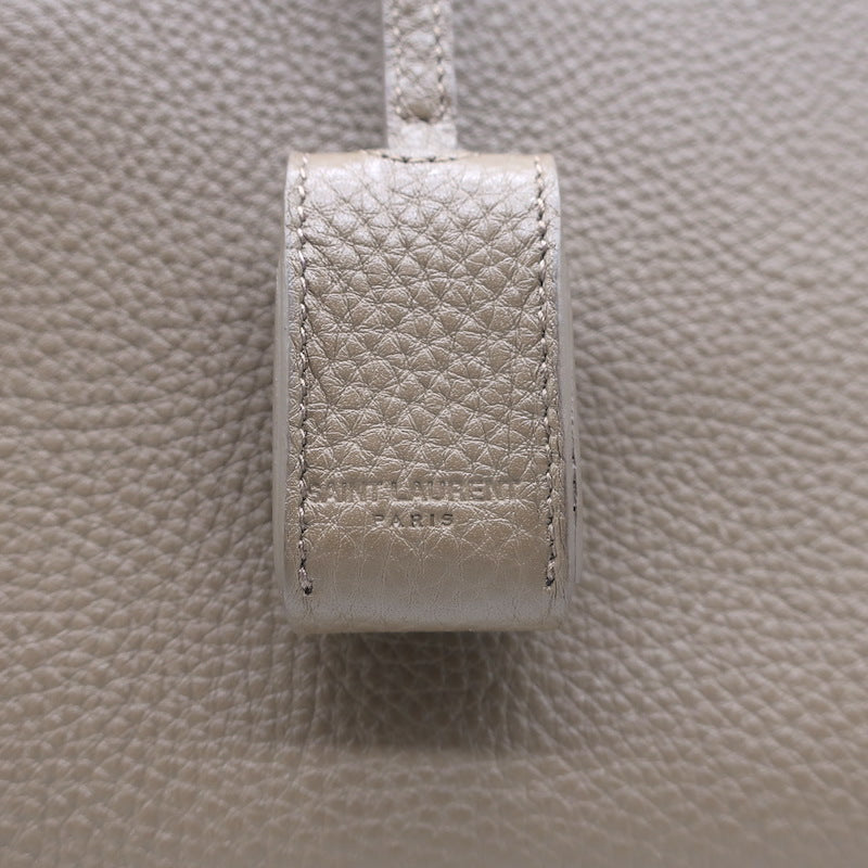 Saint Laurent Small Sac De Jour Tote Taupe Grained Leather Shoulder Bag