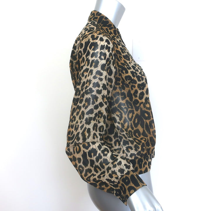 AllSaints Adeliza Leopard Print Crepe Blouse Size Small Long Sleeve Top