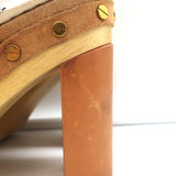 Veronica Beard Grita Clogs Tan Suede Size 6 Platform Mules