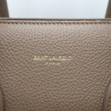 Saint Laurent Small Sac De Jour Tote Taupe Grained Leather Shoulder Bag