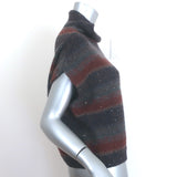 Brunello Cucinelli Sequined Sweater Navy/Red Striped Cashmere-Silk Size Medium