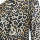 AllSaints Adeliza Leopard Print Crepe Blouse Size Small Long Sleeve Top
