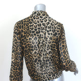 AllSaints Adeliza Leopard Print Crepe Blouse Size Small Long Sleeve Top