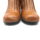 Marni Contrast-Heel Ankle Boots Camel & Gray Leather Size 37.5