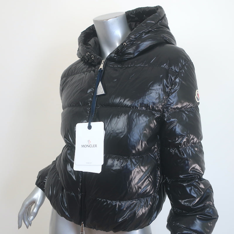 Moncler Bayard Hooded Down Puffer Jacket Black Size 2 NEW