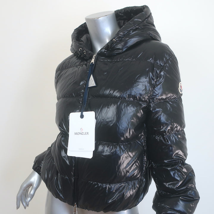 Moncler Bayard Hooded Down Puffer Jacket Black Size 2 NEW