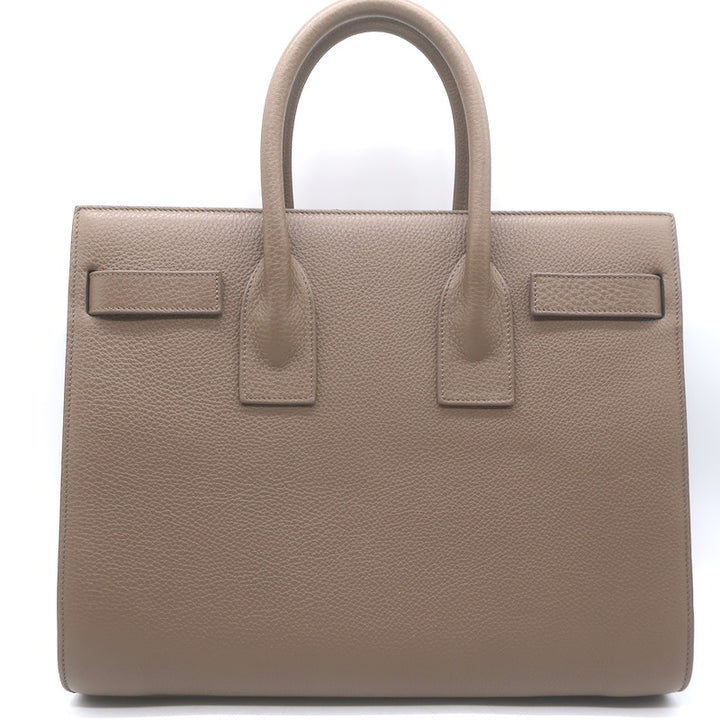 Saint Laurent Small Sac De Jour Tote Taupe Grained Leather Shoulder Bag