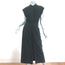 Heidi Merrick Dress Camille Black Linen Size Small Button-Up Maxi