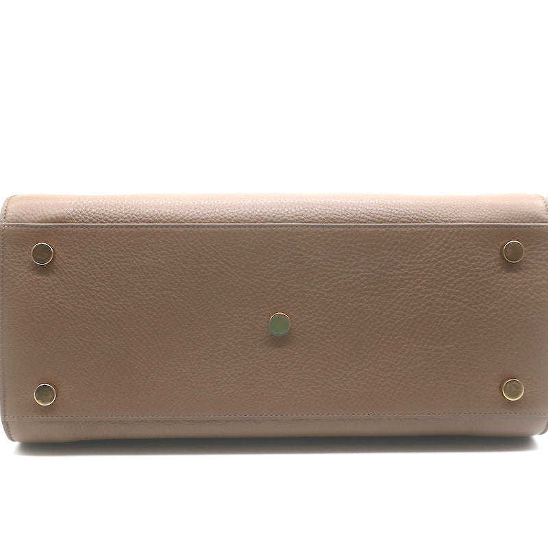 Saint Laurent Small Sac De Jour Tote Taupe Grained Leather Shoulder Bag