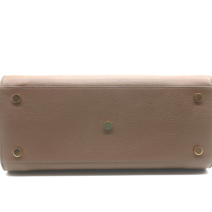 Saint Laurent Small Sac De Jour Tote Taupe Grained Leather Shoulder Bag