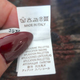 Brunello Cucinelli Sequined Sweater Navy/Red Striped Cashmere-Silk Size Medium