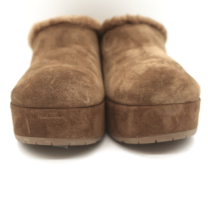 Gianvito Rossi Lyss Shearling Clogs Brown Suede Size 36 Platform Mules