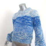GANNI Julliard Sweater Blue Striped Mohair-Wool Size Small