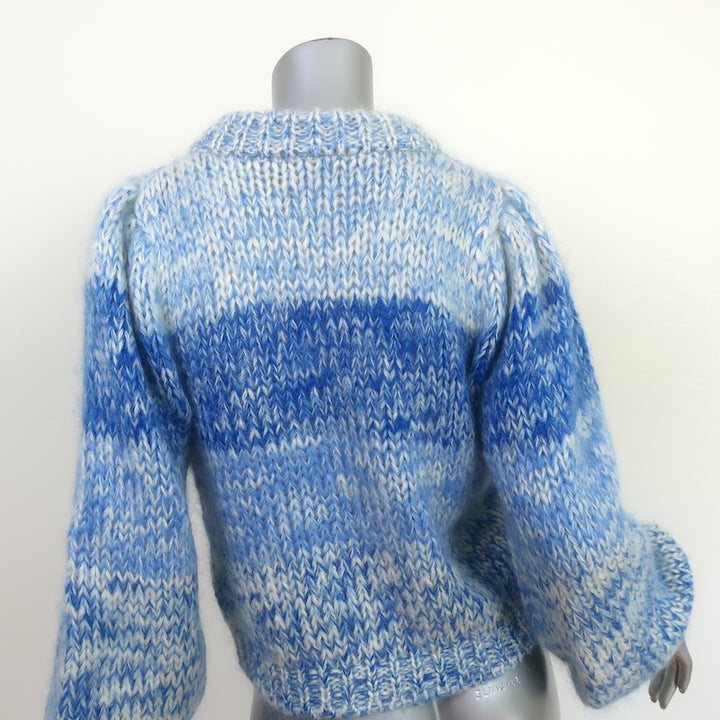 GANNI Julliard Sweater Blue Striped Mohair-Wool Size Small