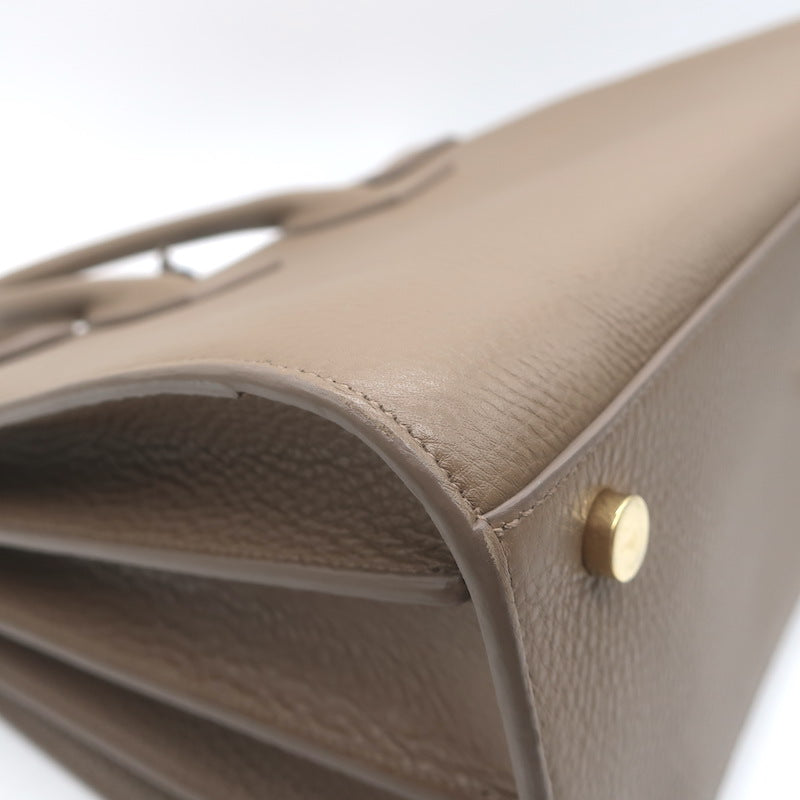 Saint Laurent Small Sac De Jour Tote Taupe Grained Leather Shoulder Bag