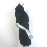 FRAME Gillian Puff Sleeve Mini Shirt Dress Black Cotton Size Small