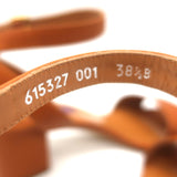 Ralph Lauren Purple Label Ankle Strap Block Heel Sandals Brown Leather Size 38.5