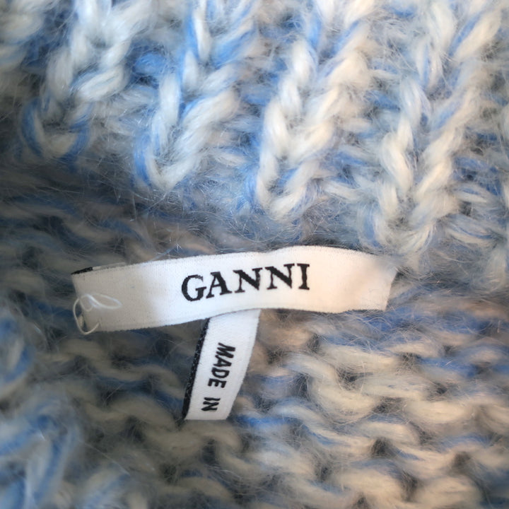 GANNI Julliard Sweater Blue Striped Mohair-Wool Size Small