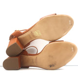 Ralph Lauren Purple Label Ankle Strap Block Heel Sandals Brown Leather Size 38.5