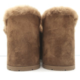 Gianvito Rossi Lyss Shearling Clogs Brown Suede Size 36 Platform Mules