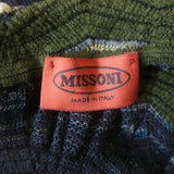 Missoni Zig Zag Knit Long Sleeve Cowl-Back Dress Green/Navy Size 40