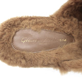 Gianvito Rossi Lyss Shearling Clogs Brown Suede Size 36 Platform Mules