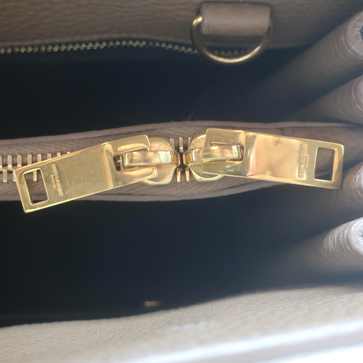 Saint Laurent Small Sac De Jour Tote Taupe Grained Leather Shoulder Bag