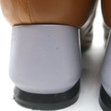 Marni Contrast-Heel Ankle Boots Camel & Gray Leather Size 37.5