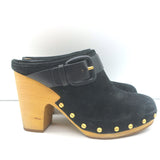 Veronica Beard Dacey Clogs Black Suede Size 6 Platform Mules