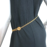 Vintage Chanel 98P CC Logo Disc Chain Belt Gold One Size