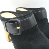 Veronica Beard Dacey Clogs Black Suede Size 6 Platform Mules