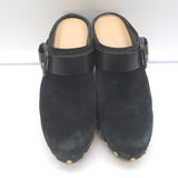 Veronica Beard Dacey Clogs Black Suede Size 6 Platform Mules