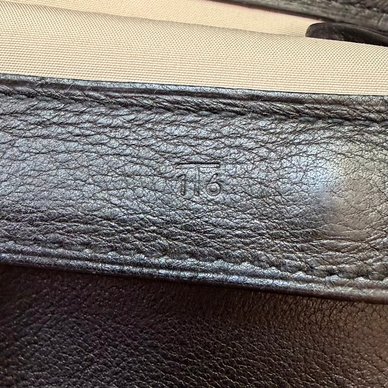 Hermes 2006 Karo GM Pouch Black Swift Leather Cosmetic Bag Palladium Hardware