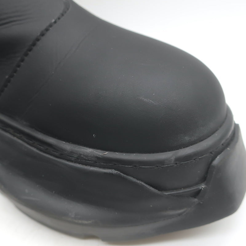 Rick Owens DRKSHDW Abstract Beatle Boots Black Faux Leather Size 37.5 D