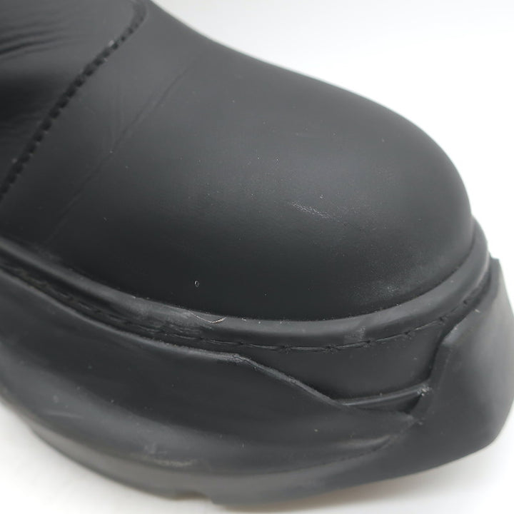 Rick Owens DRKSHDW Abstract Beatle Boots Black Faux Leather Size 37.5 D