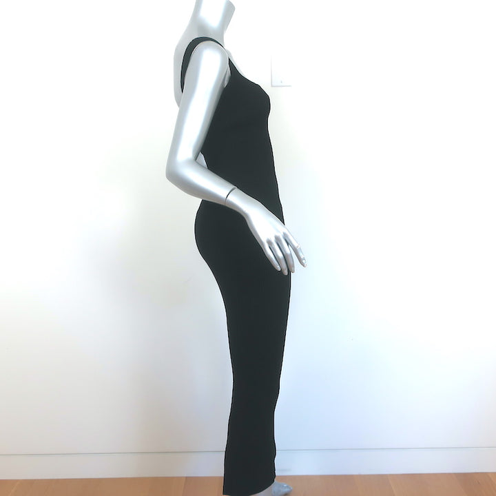 Khaite Nina Midi Dress Black Ribbed Knit Size Medium NEW