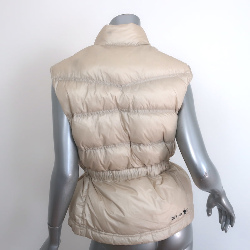 Moncler Grenoble Arolles Ripstop Down Puffer Vest Beige Size 2