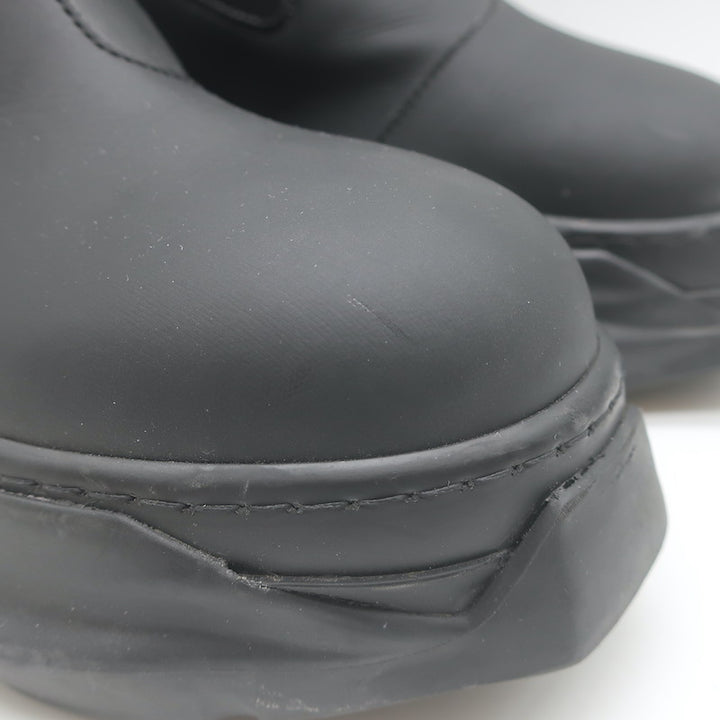 Rick Owens DRKSHDW Abstract Beatle Boots Black Faux Leather Size 37.5 D