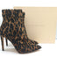 Chloe Gosselin Maud Ankle Boots Leopard Print Velvet Size 38.5 NEW