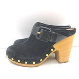 Veronica Beard Dacey Clogs Black Suede Size 6 Platform Mules