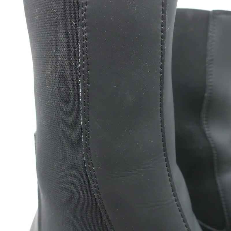 Rick Owens DRKSHDW Abstract Beatle Boots Black Faux Leather Size 37.5 D