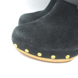 Veronica Beard Dacey Clogs Black Suede Size 6 Platform Mules