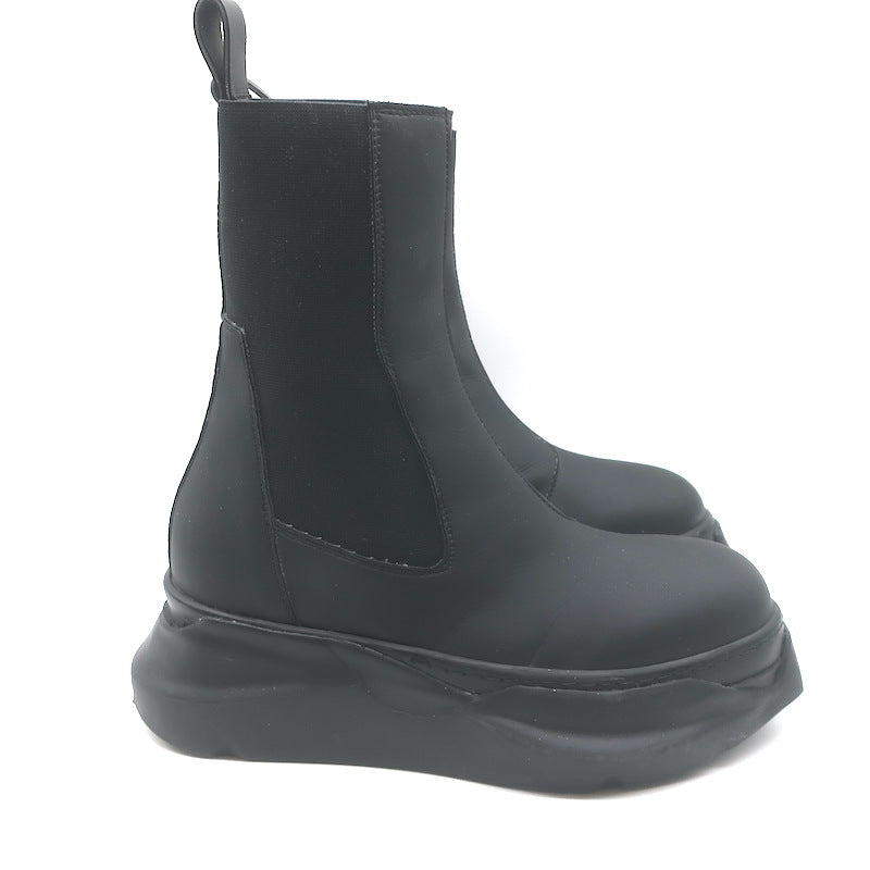 Rick Owens DRKSHDW Abstract Beatle Boots Black Faux Leather Size