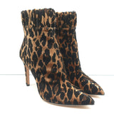Chloe Gosselin Maud Ankle Boots Leopard Print Velvet Size 38.5 NEW