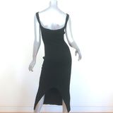 Khaite Nina Midi Dress Black Ribbed Knit Size Medium NEW