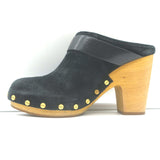 Veronica Beard Dacey Clogs Black Suede Size 6 Platform Mules