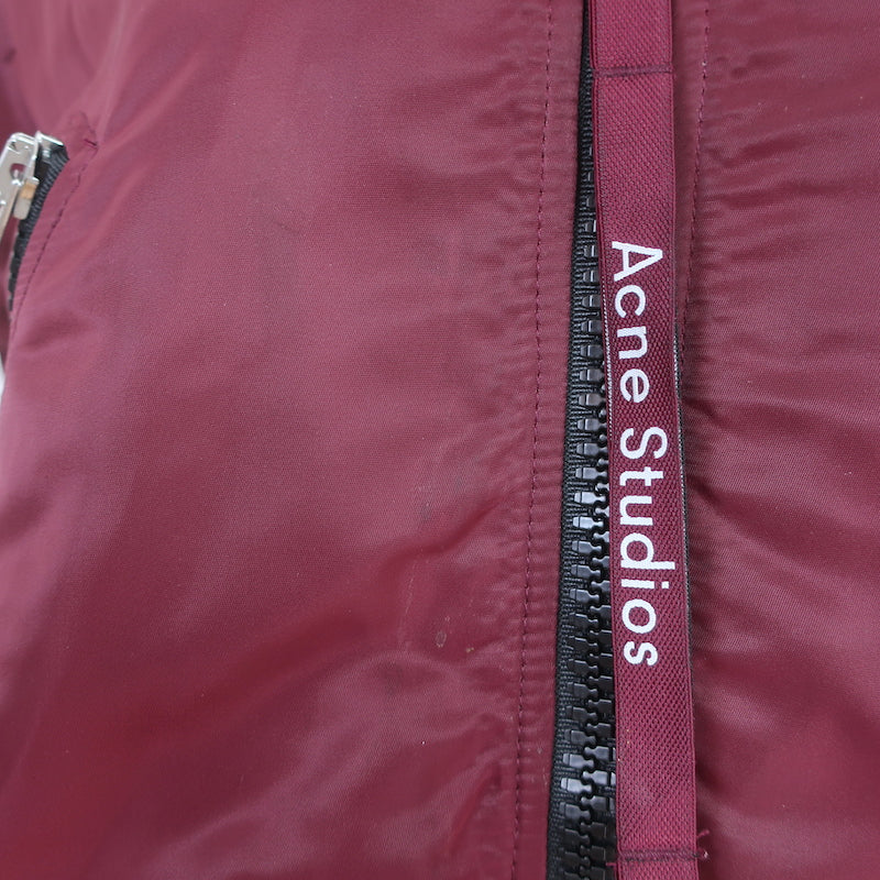 ACNE Studios Clea Bomber Jacket Burgundy Size 34