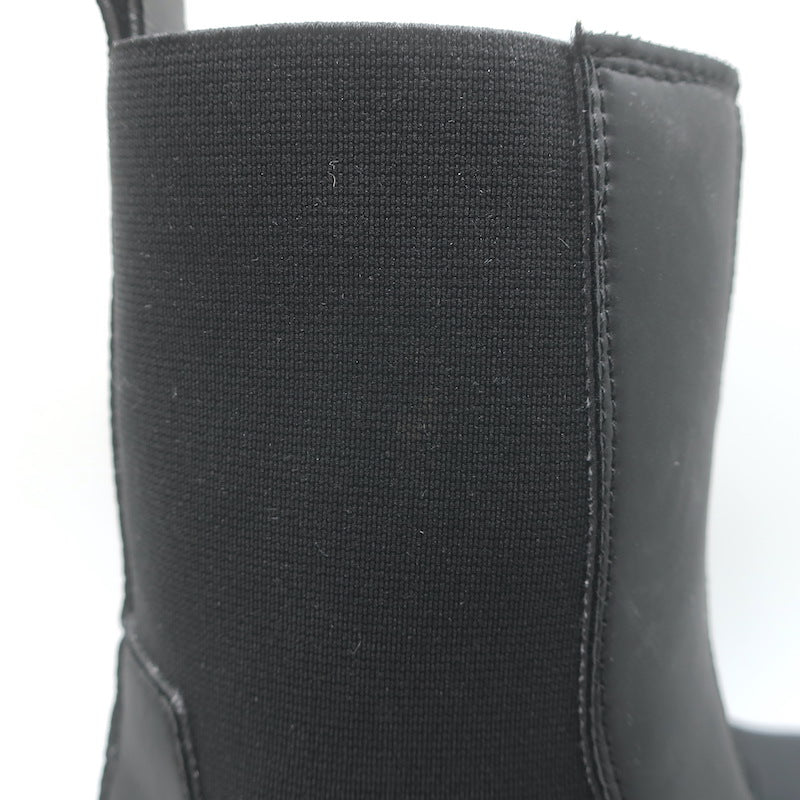 Rick Owens DRKSHDW Abstract Beatle Boots Black Faux Leather Size 37.5 D